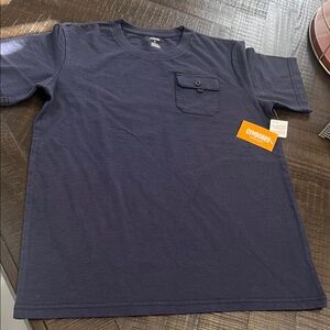 Gymboree Navy Short-Sleeve Pocket Tee with Button
